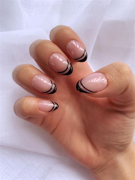 Black french tips with gems - Check out our black french tips selection for the very best in unique or custom, handmade pieces from our acrylic & press on nails shops.